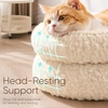 image:imageFUKUMARU Round Cat Bed Plush Washable Calming Dog Bed with Low Entry  Raised Bolster Small Dog Bed Soft Cozy Donut Cat Bed for Indoor Cats Faux Rabbit Fur amp AntiSlip Bottom 20 Inch CamelCream