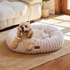 image:imageFUKUMARU Small Dog Bed 25 Orthopedic Dog Bed for Puppies Donut Cat Beds  Gradient Color Calming Donut Dog Beds for Small Dogs Round Pet Bed with Washable Cover Cute Cat Bed for Indoor Cats PinkPink Gradient