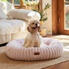 image:imageFUKUMARU Small Dog Bed 25 Orthopedic Dog Bed for Puppies Donut Cat Beds  Gradient Color Calming Donut Dog Beds for Small Dogs Round Pet Bed with Washable Cover Cute Cat Bed for Indoor Cats PinkPink Gradient