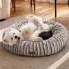 image:imageFUKUMARU Small Dog Bed 25 Orthopedic Dog Bed for Puppies Donut Cat Beds  Gradient Color Calming Donut Dog Beds for Small Dogs Round Pet Bed with Washable Cover Cute Cat Bed for Indoor Cats PinkCoffee Gradient
