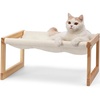 image:imageFUKUMARU Cat Bed Hammock Cozy Velvet Cat Couch for Indoor Cats Raised Wooden Cats Perch 21 Inch Pet Sofa Outdoor Dog Beds Suitable for Puppy Bunny and Small Animal WhiteWhite