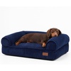 image:imageFUKUMARU Cute Dog Bed Thickened Orthopedic Dogs Couch 36in Egg Crate Foam Pet Sofa for Medium to Large Dogs Waterproof Warm Corduroy Pet Bed with Washable Cover BlueBlue