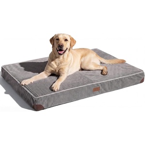 image:imageFUKUMARU Dog Bed Thickened Corduroy Orthopedic Dog Beds with Washable Cover Large Waterproof Dogs Bed for Crate 28D Egg Crate Foam Support Pet Mat Cozy Pet Bed Pad with AntiSlip Bottom GreyGrey