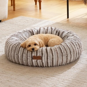 image:imageFUKUMARU Small Dog Bed 25 Orthopedic Dog Bed for Puppies Donut Cat Beds  Gradient Color Calming Donut Dog Beds for Small Dogs Round Pet Bed with Washable Cover Cute Cat Bed for Indoor Cats PinkCoffee Gradient