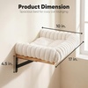 image:imageFUKUMARU Cat Wall Shelves Cat Walls Furniture with Soft Bed Solid Rubber Wood Floating Shelf Kitten Window Perch for Sleeping Playing and ScratchingMCushion Mat