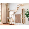 image:imageFUKUMARU Cat Wall Shelves Cat Walls Furniture with Soft Bed Solid Rubber Wood Floating Shelf Kitten Window Perch for Sleeping Playing and ScratchingMSisal Mat