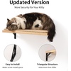 image:imageFUKUMARU Cat Wall Shelves Cat Walls Furniture with Soft Bed Solid Rubber Wood Floating Shelf Kitten Window Perch for Sleeping Playing and ScratchingMSisal Mat