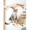 image:imageFUKUMARU Cat Wall Shelves Cat Walls Furniture with Soft Bed Solid Rubber Wood Floating Shelf Kitten Window Perch for Sleeping Playing and ScratchingMSisal Mat