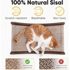 image:imageFUKUMARU Sisal Cat Scratcher Bed Solid Wood Cat Hammock for Indoor Cats  236 Inch Durable Scratching Bed Large Cat Scratch Pad Natural Sisal Hammock Cat Lounger Scratcher for Sleeping BrownBrown