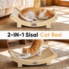 image:imageFUKUMARU Sisal Cat Scratcher Bed Solid Wood Cat Hammock for Indoor Cats  236 Inch Durable Scratching Bed Large Cat Scratch Pad Natural Sisal Hammock Cat Lounger Scratcher for Sleeping BrownBeige