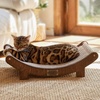 image:imageFUKUMARU Sisal Cat Scratcher Bed Solid Wood Cat Hammock for Indoor Cats  236 Inch Durable Scratching Bed Large Cat Scratch Pad Natural Sisal Hammock Cat Lounger Scratcher for Sleeping BrownBrown