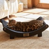 image:imageFUKUMARU Sisal Cat Scratcher Bed Solid Wood Cat Hammock for Indoor Cats  236 Inch Durable Scratching Bed Large Cat Scratch Pad Natural Sisal Hammock Cat Lounger Scratcher for Sleeping BrownBlack