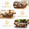 image:imageFUKUMARU Sisal Cat Scratcher Bed Solid Wood Cat Hammock for Indoor Cats  236 Inch Durable Scratching Bed Large Cat Scratch Pad Natural Sisal Hammock Cat Lounger Scratcher for Sleeping BrownBrown