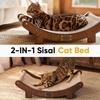 image:imageFUKUMARU Sisal Cat Scratcher Bed Solid Wood Cat Hammock for Indoor Cats  236 Inch Durable Scratching Bed Large Cat Scratch Pad Natural Sisal Hammock Cat Lounger Scratcher for Sleeping BrownBrown