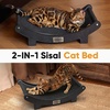 image:imageFUKUMARU Sisal Cat Scratcher Bed Solid Wood Cat Hammock for Indoor Cats  236 Inch Durable Scratching Bed Large Cat Scratch Pad Natural Sisal Hammock Cat Lounger Scratcher for Sleeping BrownBlack