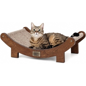 image:imageFUKUMARU Sisal Cat Scratcher Bed Solid Wood Cat Hammock for Indoor Cats  236 Inch Durable Scratching Bed Large Cat Scratch Pad Natural Sisal Hammock Cat Lounger Scratcher for Sleeping BrownBrown