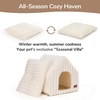 image:imageFUKUMARU Cat Bed Cave Enclosed Washable Covered Dog Bed with Support Frame  Large Cat House for Indoor Cats Cozy Cat Hideaway for Anxious Cats Soft Plush Faux Fur Cat Tent Bed NonSlip BottomCream