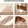 image:imageFUKUMARU Cat Bed Cave Enclosed Washable Covered Dog Bed with Support Frame  Large Cat House for Indoor Cats Cozy Cat Hideaway for Anxious Cats Soft Plush Faux Fur Cat Tent Bed NonSlip BottomPink Beige