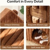 image:imageFUKUMARU Cat Bed Cave Enclosed Washable Covered Dog Bed with Support Frame  Large Cat House for Indoor Cats Cozy Cat Hideaway for Anxious Cats Soft Plush Faux Fur Cat Tent Bed NonSlip BottomBrown