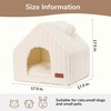 image:imageFUKUMARU Cat Bed Cave Enclosed Washable Covered Dog Bed with Support Frame  Large Cat House for Indoor Cats Cozy Cat Hideaway for Anxious Cats Soft Plush Faux Fur Cat Tent Bed NonSlip BottomCream