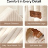 image:imageFUKUMARU Cat Bed Cave Enclosed Washable Covered Dog Bed with Support Frame  Large Cat House for Indoor Cats Cozy Cat Hideaway for Anxious Cats Soft Plush Faux Fur Cat Tent Bed NonSlip BottomCream