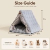image:imageFUKUMARU Cat Cave Bed Sturdy Frame Washable Cat Tent Bed with Curtain  SemiEnclosed Cat Hideaway for Anxious Cats Large Cozy Cat House for Indoor Cats Soft Plush Covered Dog Bed CreamGrey