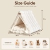 image:imageFUKUMARU Cat Cave Bed Sturdy Frame Washable Cat Tent Bed with Curtain  SemiEnclosed Cat Hideaway for Anxious Cats Large Cozy Cat House for Indoor Cats Soft Plush Covered Dog Bed CreamCream