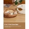 image:imageFUKUMARU Cat Cave Bed 2in1 Enclosed Cat Bed for Indoor Cat Cat HideawayBrown