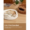 image:imageFUKUMARU Cat Cave Bed 2in1 Enclosed Cat Bed for Indoor Cat Cat HideawayCream