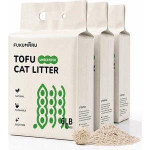image:imageFUKUMARU Tofu Cat Litter Unscented PlantBased Clumping Low Dust 12 lb18lbs  6lb x 3 Bags